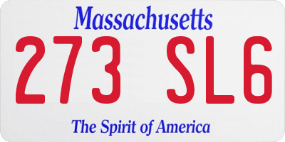 MA license plate 273SL6