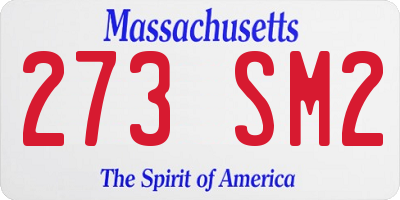 MA license plate 273SM2
