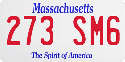 MA license plate 273SM6