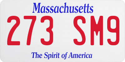 MA license plate 273SM9