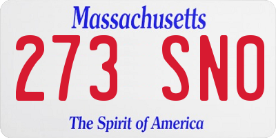 MA license plate 273SN0