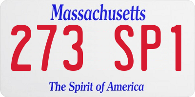 MA license plate 273SP1