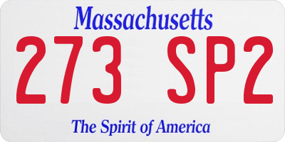 MA license plate 273SP2