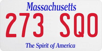 MA license plate 273SQ0