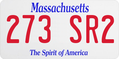 MA license plate 273SR2