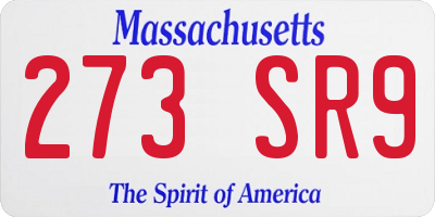 MA license plate 273SR9