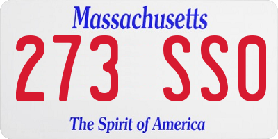 MA license plate 273SS0