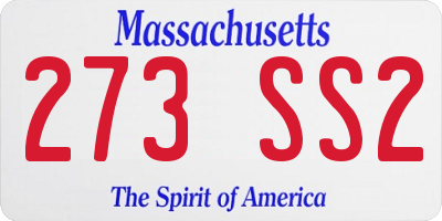 MA license plate 273SS2