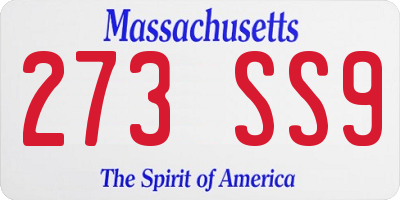 MA license plate 273SS9