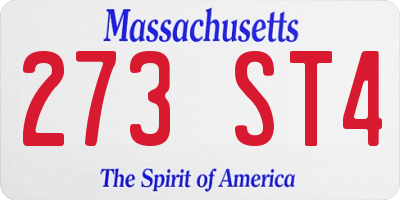 MA license plate 273ST4