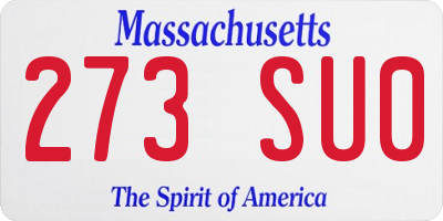 MA license plate 273SU0