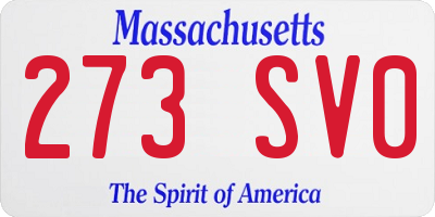 MA license plate 273SV0