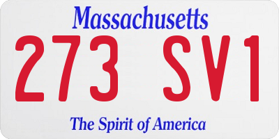 MA license plate 273SV1