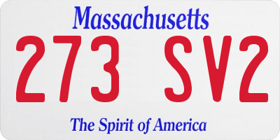 MA license plate 273SV2