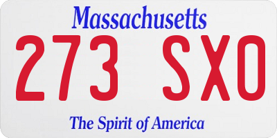 MA license plate 273SX0