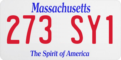 MA license plate 273SY1