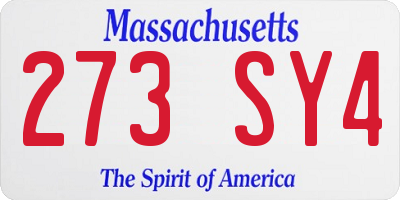 MA license plate 273SY4