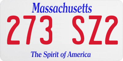 MA license plate 273SZ2