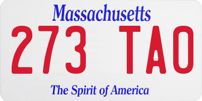 MA license plate 273TA0