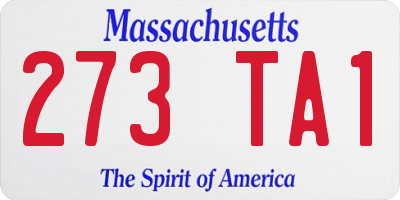 MA license plate 273TA1