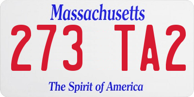 MA license plate 273TA2