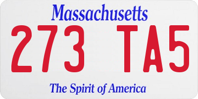 MA license plate 273TA5