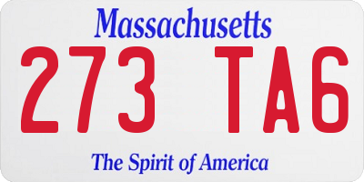 MA license plate 273TA6
