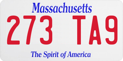 MA license plate 273TA9