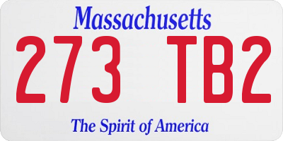 MA license plate 273TB2