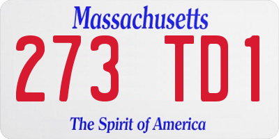 MA license plate 273TD1