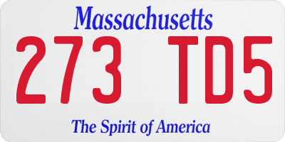 MA license plate 273TD5