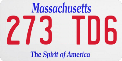 MA license plate 273TD6