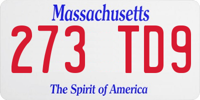 MA license plate 273TD9