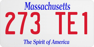 MA license plate 273TE1