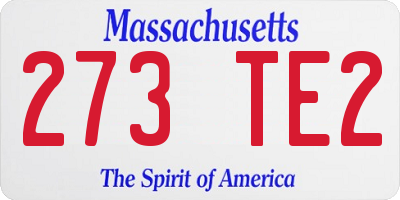 MA license plate 273TE2