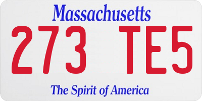 MA license plate 273TE5