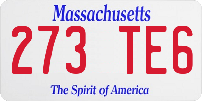 MA license plate 273TE6
