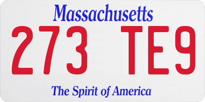 MA license plate 273TE9