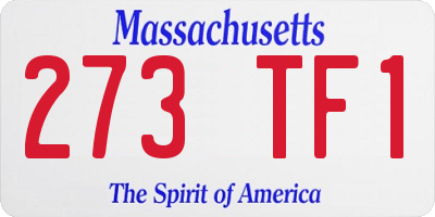 MA license plate 273TF1