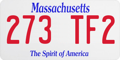 MA license plate 273TF2