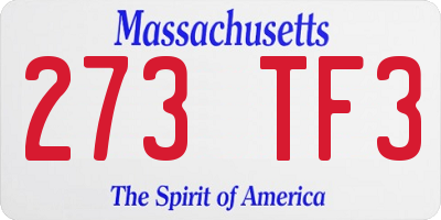 MA license plate 273TF3