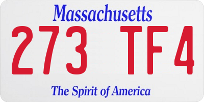 MA license plate 273TF4