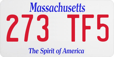 MA license plate 273TF5
