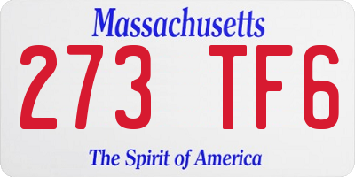MA license plate 273TF6