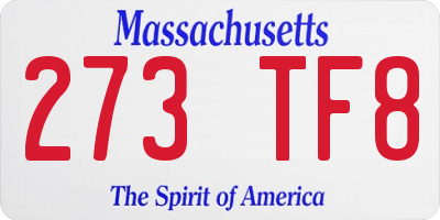 MA license plate 273TF8