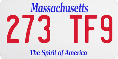 MA license plate 273TF9