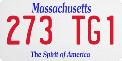 MA license plate 273TG1