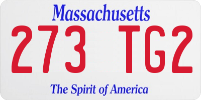 MA license plate 273TG2
