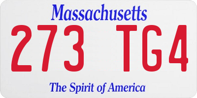 MA license plate 273TG4