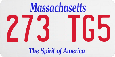 MA license plate 273TG5